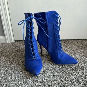 Blue Heeled Booties